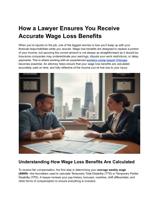 How a Lawyer Ensures You Receive Accurate Wage Loss Benefits