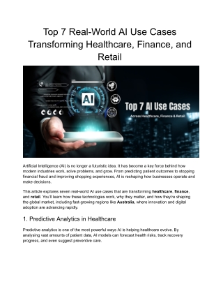 How AI Is Reshaping Healthcare, Finance, and Retail: 7 Proven Use Cases