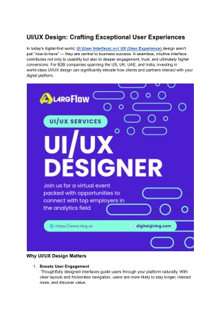 UI/UX Design: Crafting Exceptional User Experiences