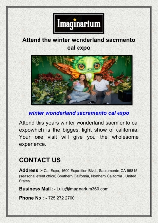 Attend the winter wonderland sacrmento cal expo