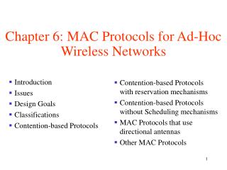 Chapter 6: MAC Protocols for Ad-Hoc Wireless Networks