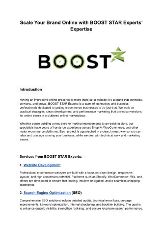 Scale Your Brand Online with BOOST STAR Experts’ Expertise