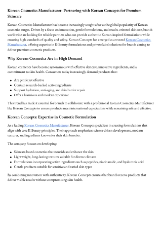 Korean Cosmetics Manufacturer