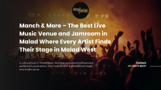 Manch & More – The Best Live Music Venue and Jamroom in Malad Where Every Artist Finds Their Stage in Malad West