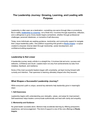 The Leadership Journey_ Growing, Learning, and Leading with Purpose