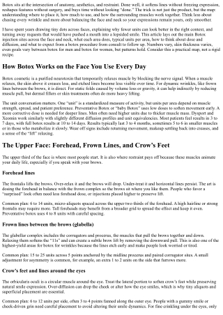 Botox Injection Sites: A Map of the Face and Neck