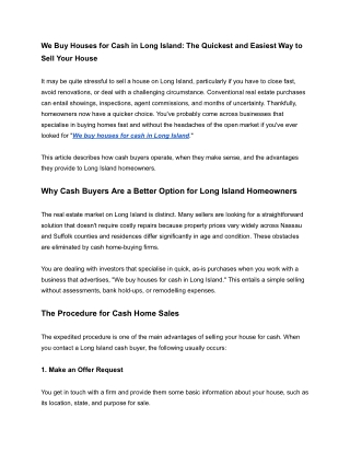 We buy houses for cash in Long Island