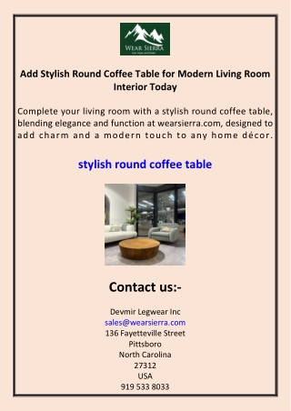 Add Stylish Round Coffee Table for Modern Living Room Interior Today