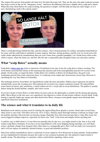 Scalp Botox: Can It Help Sweating and Blowout Longevity?