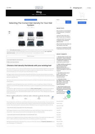 Selecting The Correct Hair Density For Your Hair System