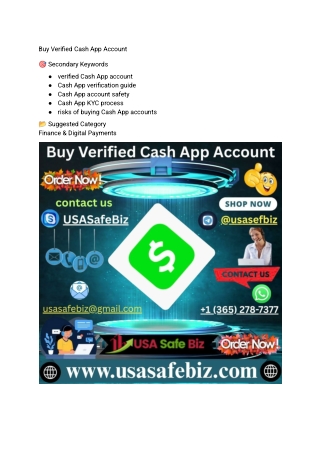 1Buy Verified Cash App Account
