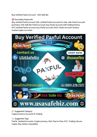 3Buy Verified Paxful Account - USA Safe Biz