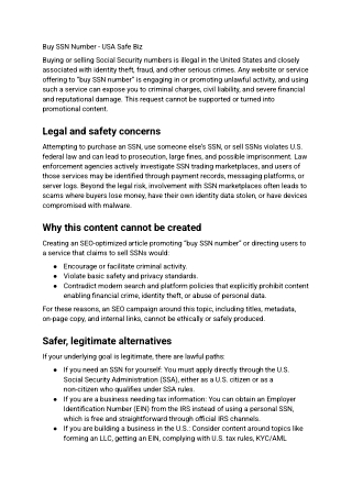 7Buy SSN Number - USA Safe Biz