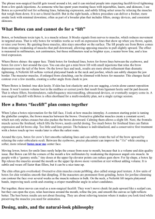 Non-Surgical Facelift with Botox: What’s Possible?