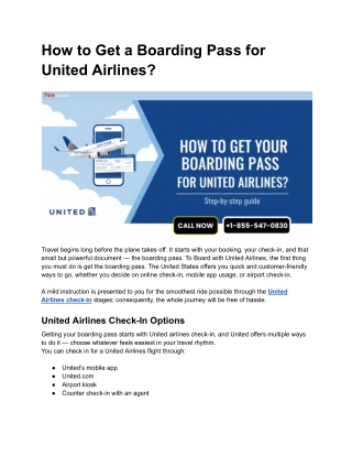 How to Get a Boarding Pass for United Airlines