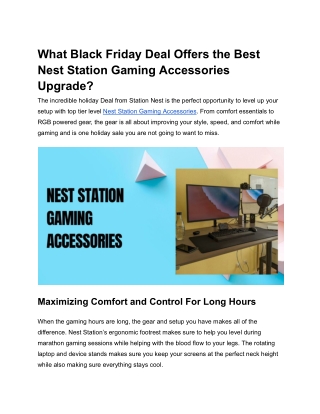 What Black Friday Deal Offers the Best Nest Station Gaming Accessories Upgrade_