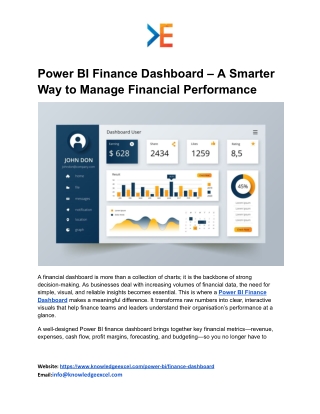 Power BI Finance Dashboard: A Smarter Way to Analyse