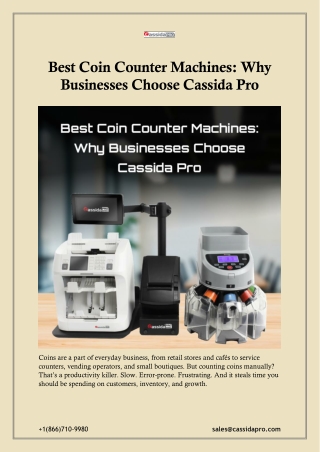 Best Coin Counter Machines Why Businesses Choose Cassida Pro