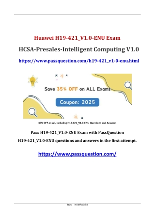 H19-421_V1.0-ENU HCSA-Presales-Intelligent Computing V1.0 PDF Questions