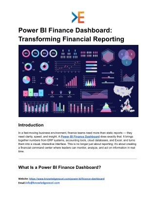 Power BI Finance Dashboard: A Smarter Way to Visualize and Manage Financial Data