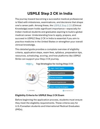 USMLE Step 2 CK in India