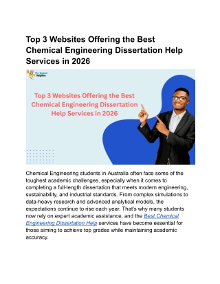 Top 3 Websites Offering the Best Chemical Engineering Dissertation Help Services in 2026