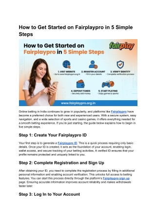 How to Get Started on Fairplaypro in 5 Simple Steps