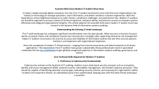 Essential Skills Every Modern IT Auditor Must Have