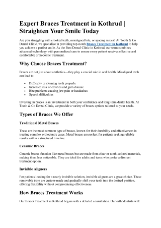 Expert Braces Treatment in Kothrud | Straighten Your Smile Today