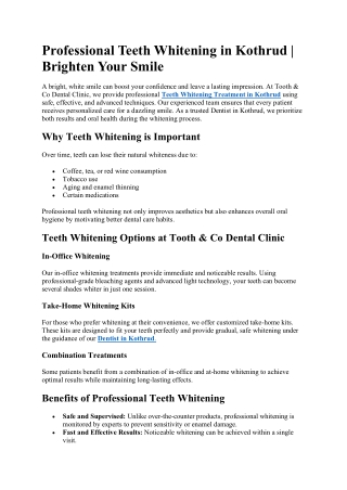 Professional Teeth Whitening in Kothrud | Brighten Your Smile
