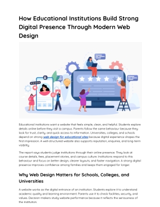 How Educational Institutions Build Strong Digital Presence Through Modern Web Design