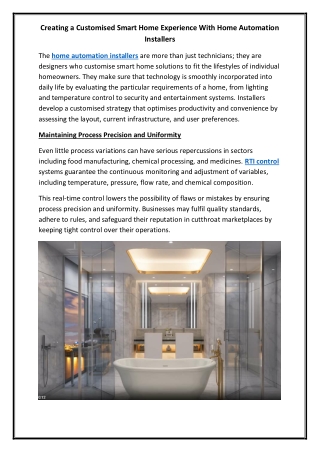 Creating a Customised Smart Home Experience With Home Automation Installers