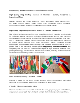 High-Quality Flag Printing Services in Chennai