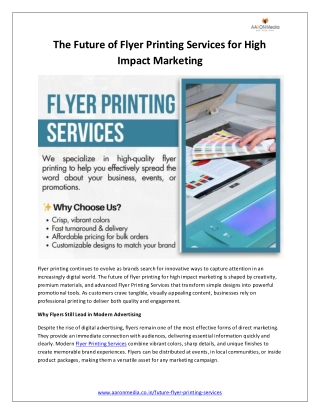The Future of Flyer Printing Services for High Impact Marketing