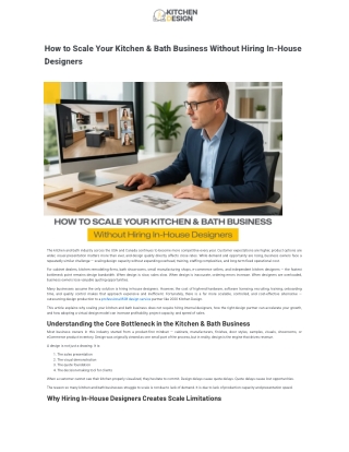 How to Scale Your Kitchen & Bath Business in 2026 Without Hiring In House Designers