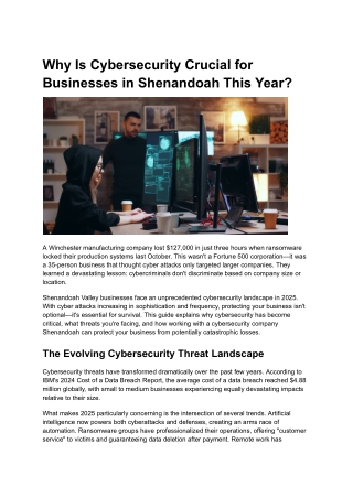 Why Is Cybersecurity Crucial for Businesses in Shenandoah This Year_