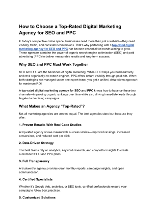 Top-rated digital marketing agency for SEO and PPC