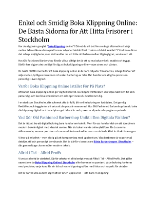 Boka Klippning Online