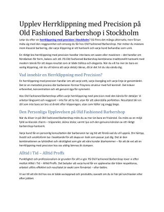 Herrklippning med Precision