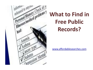 What to Find in Free Public Records?