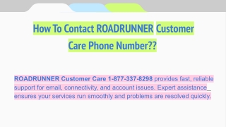 How To Contact ROADRUNNER Customer Care Phone Number??