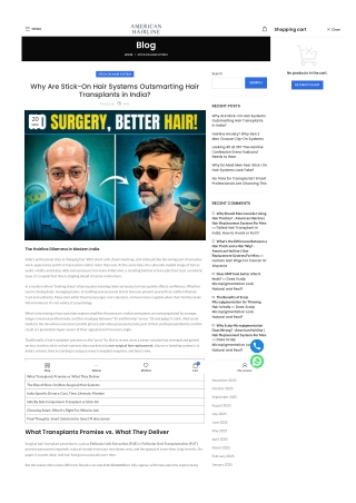 Why Are Stick-On Hair Systems Outsmarting Hair Transplants in India