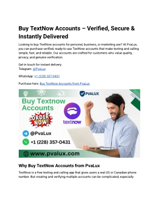 Buy TextNow Accounts – Verified, Secure & Instantly Delivered