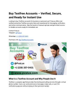 Buy Textfree Accounts