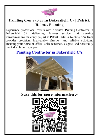 Painting Contractor In Bakersfield Ca | Patrick Holmes Painting