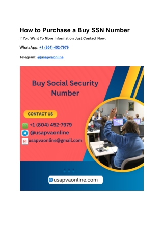 How to Purchase a Buy SSN Number