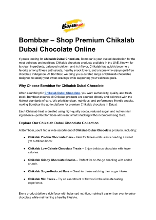 Bombbar – Shop Premium Chikalab Dubai Chocolate Online