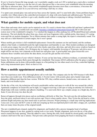 Mobile Windshield Repair in Greenville: Convenient Fixes at Your Door