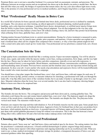 Botox Professional Service: What Premium Care Looks Like