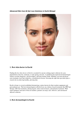 Best skin doctor in kochi-Skinpal